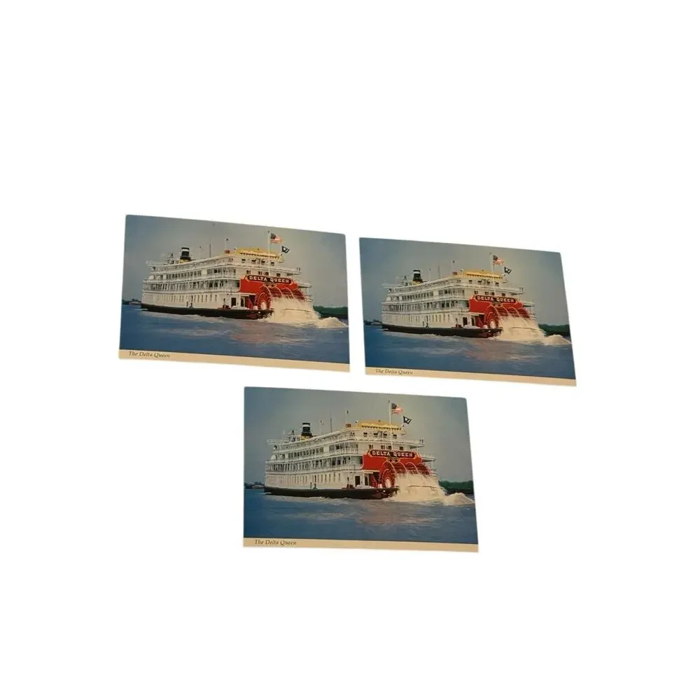 Lot 3 Vintage Postcards The Delta Queen Steamboat Sternwheeler Sarge Marsh River